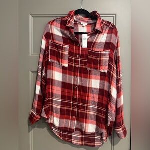 Anthropology Pilcro Relaxed Plaid Button Down, New with Tags